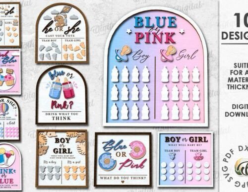 Paquete De Letreros Para El Juego De Revelacion De Genero Creativo Digital